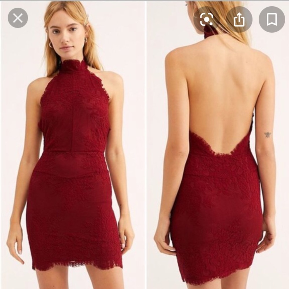 Free people red velvet Harper Dress NWT